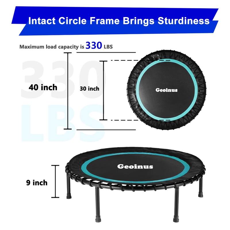 40" Rebounder Mini Trampoline. Protect Your Knees. Indoor Trampoline